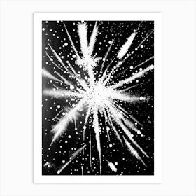 Bullet, Snowflakes, Black & White 2 Art Print