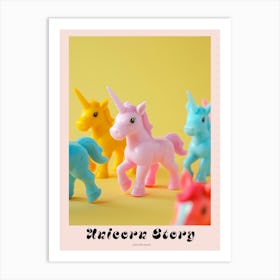 Rainbow Pastel Toy Unicorn Friends 3 Poster Art Print