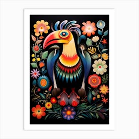 Folk Bird Illustration California Condor 1 Art Print