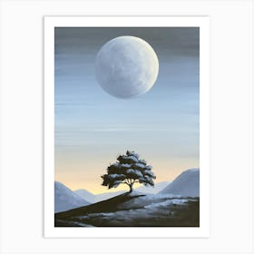 Full Moon Over A Tree 1 Art Print