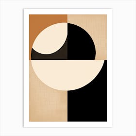 Celestial Harmony in Beige Mid-Century Art Print