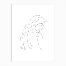 Continuous Line Drawing Of A Woman 1 Art Print