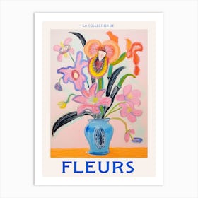 French Flower Poster Monkey Orchid Art Print