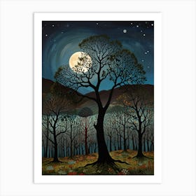 William Morris Moonlight In The Woods 108 Art Print