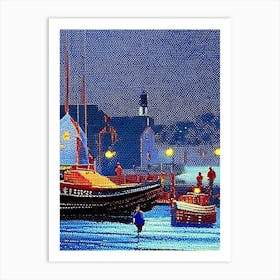 Fishers, City Us  Pointillism Art Print