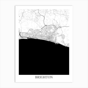 Brighton White Black Art Print