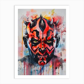 Darth Maul From Star Wars Watercolor Art Print