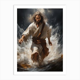 Jesus walking on the water 3 Art Print