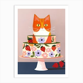 Cat And A Trifle Cake 6 Art Print