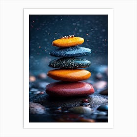 Pebbles On Water 3 Art Print