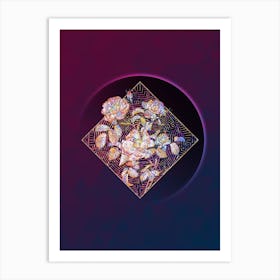Abstract Rose of Love Bloom Mosaic Botanical Illustration Art Print