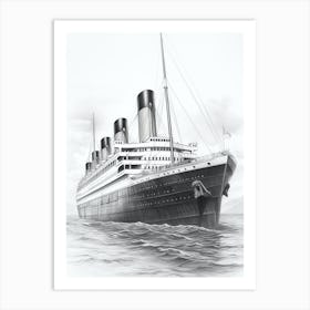 Titanic Ship Bow Illustration 8 Art Print