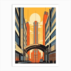 Umeda Sky Building, Japan Vintage Travel Art 1 Art Print
