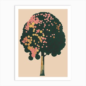 Chestnut Tree Colourful Illustration 4 Art Print