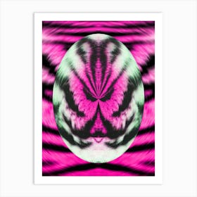 Siberian Tiger Fur Egg Pink 2 Art Print