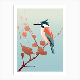 Minimalist Kingfisher 1 Illustration Art Print
