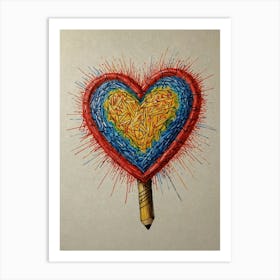 Pencil Heart Art Print