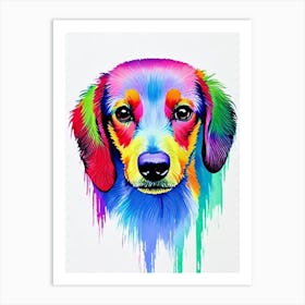 Dachshund Rainbow Oil Painting Dog Art Print