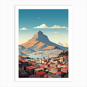 Cape Town, South Africa, Flat Illustration 4 Art Print