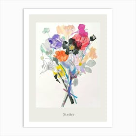 Statice 1 Collage Flower Bouquet Poster Art Print