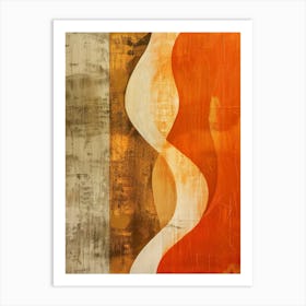 Orange And Beige Abstract Painting Art Print