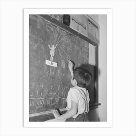 Grade School Pupil At Board, Concho, Arizona By Russell Lee Art Print