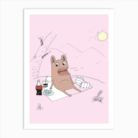 Picnic With A Bear Art Print