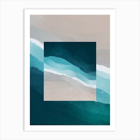 Minimal Art Abstract beach waves Art Print