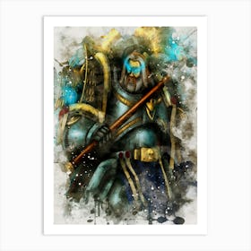 Uther The Lightbringer 0001 Watercolor Mockup World Of Warcraft Art Print