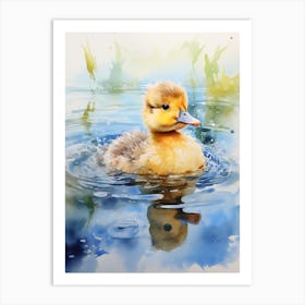 Duckling Splashing Around 5 Art Print
