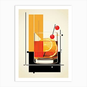 Mid Century Modern Old Fashioned Floral Infusion Cocktail 2 Art Print