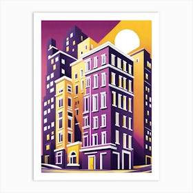 Cityscape, vector art 1 Art Print