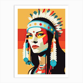 Pop Art Tribute to Native American Culture Art Print
