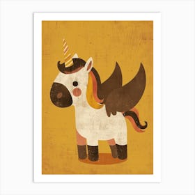 Unicorn Pegasus With Wings Cute Kids Muted Pastel 2 Art Print