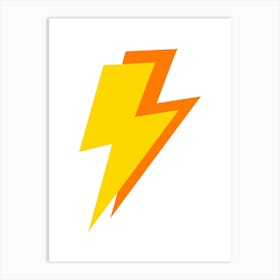 Yellow and Orange Lightning Bolt Art Print