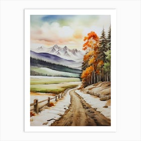 Road To The Mountains Art Print