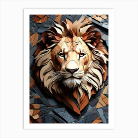 Mosaic Lion Head Art Print