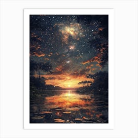 Starry Night Sky 32 Art Print