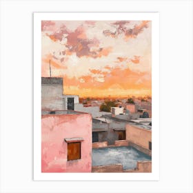 Mexico City Rooftops Morning Skyline 1 Art Print