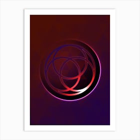 Geometric Neon Glyph on Jewel Tone Triangle Pattern 109 Art Print