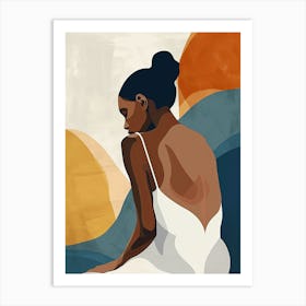 Woman In A White Dress, Boho Art Print