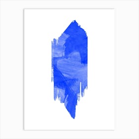 Blue Watercolor Brush Stroke Art Print