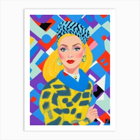 Woman In A Colorful Outfit Art Print