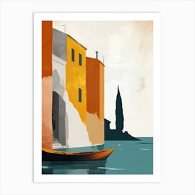 Sardinian Sunsets: Coastal Residences in Cagliari, Italy 1 Art Print