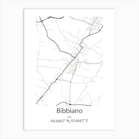 Bibbiano,Italy Minimalist Map Art Print