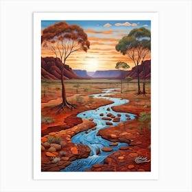 Default In The Heart Of An Australian Outback Landscape A Rive 0 Art Print