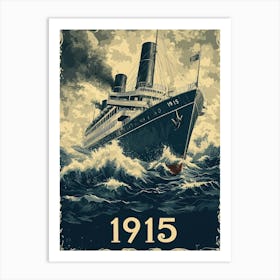 Aihrgdesign A Vintage Historical Poster Of The Rms Lusitania 2 Art Print