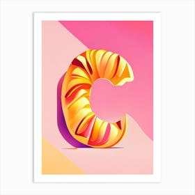 C  Croissant, Letter, Alphabet Pop Art Matisse Art Print