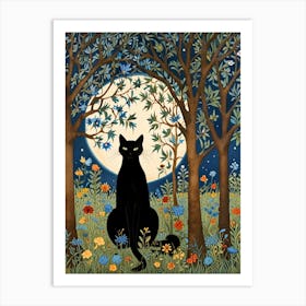 William Morris Black Cat In The Forest 31 Art Print