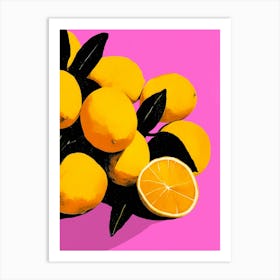 Fresh Lemons (Pink) Art Print